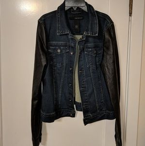 Calvin Klein leather and denim jacket